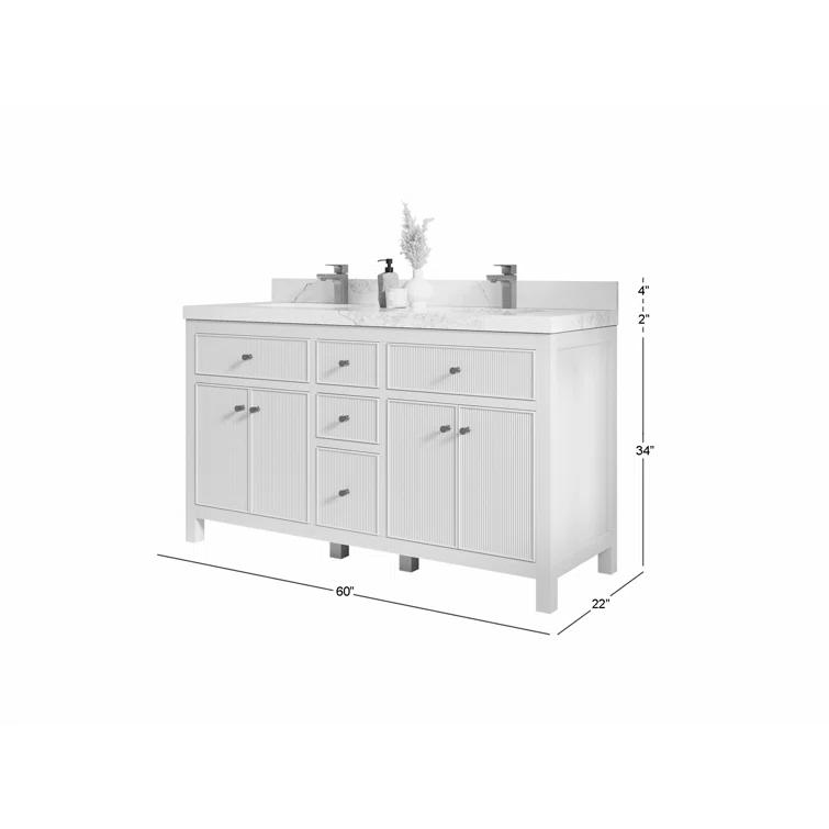 Willow Collections Sonoma 60'' Double Bathroom Vanity with Quartz Top