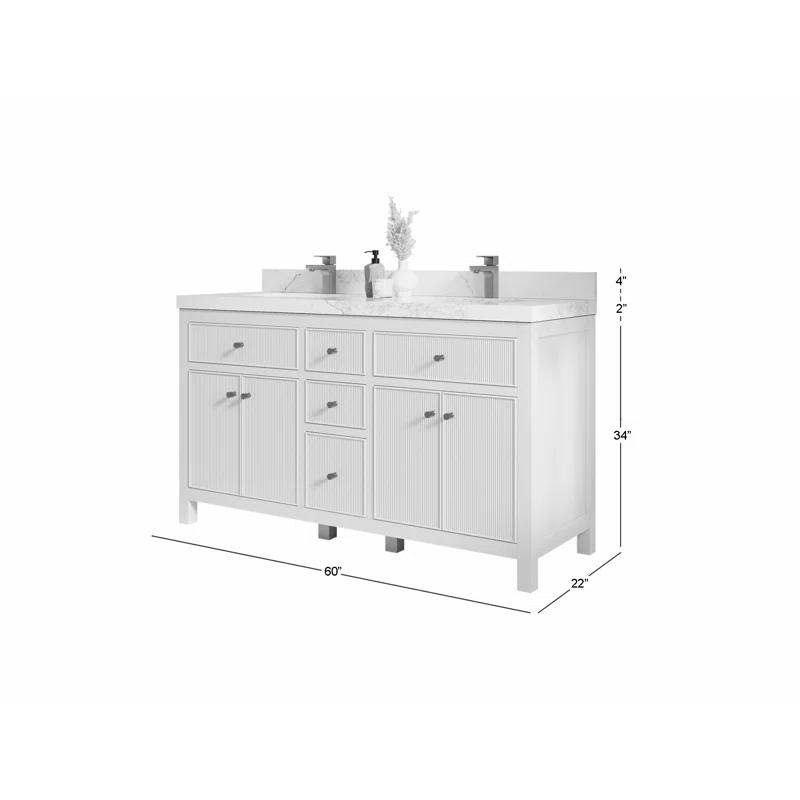 Willow Collections Sonoma 60'' Double Bathroom Vanity with Quartz Top