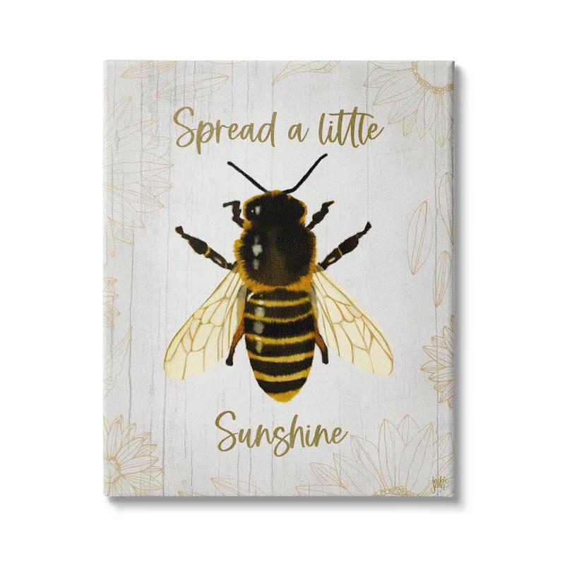 Stupell Industries " Spread A Little Sunshine Phrase Country Bumble Bee " by Jackie Quigley
