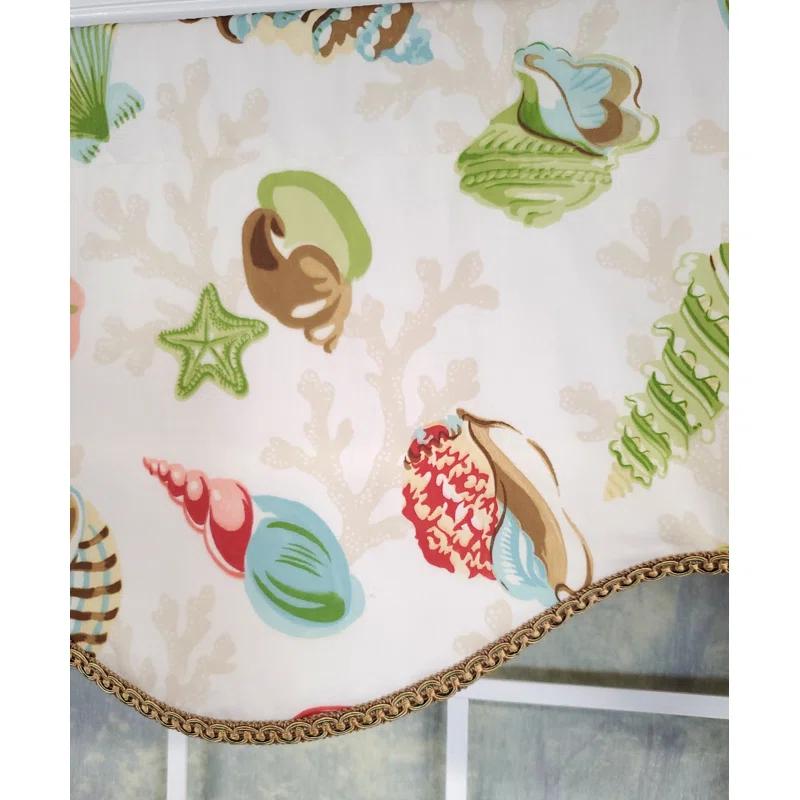 RLF Home Bay Scalloped 50'' W Window Valance Multi