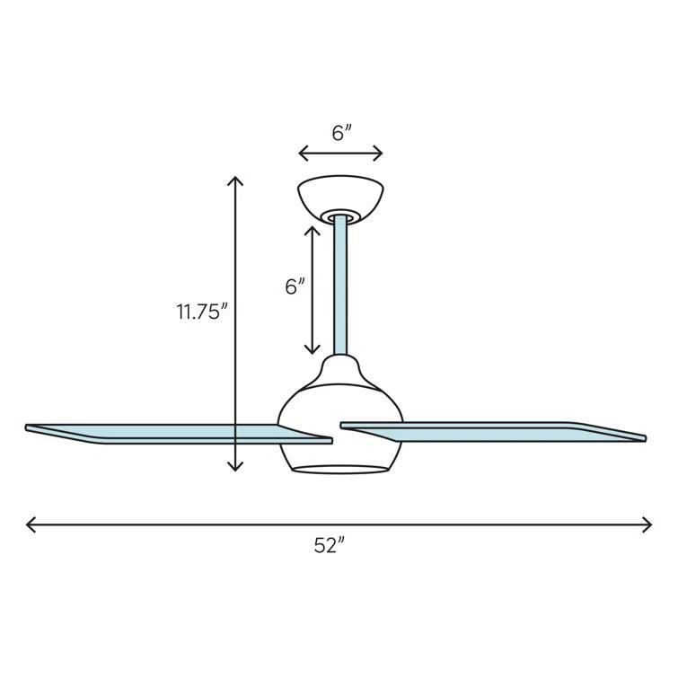 52" Roto 3 - Blade Propeller Ceiling Fan with Wall Control