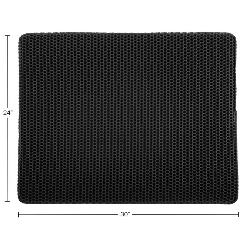 Petmaker Cat Litter Mat - 30x24 Waterproof Litter Box Mat with Dual-Layer Honeycomb Design for Trapping Litter - Slip-Resistant Cat Mat