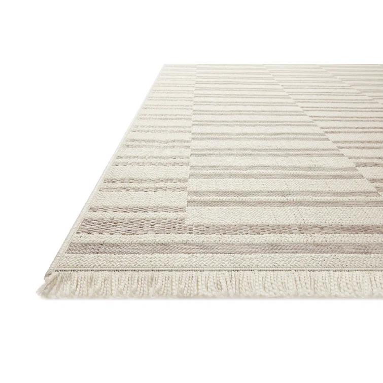Malibu II Indoor / Outdoor Rug by Amber Lewis x Loloi - Ivory and Dove / 2'3" x 3'9"