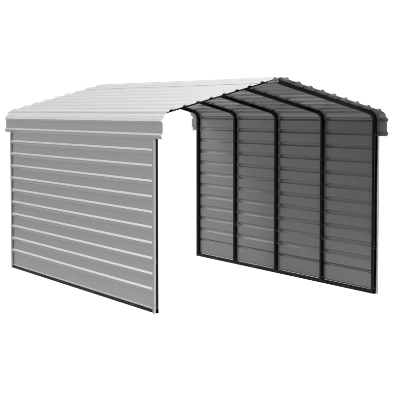 Arrow Arrow Steel Carport with 2 Side Wall Kits, 12x20x09