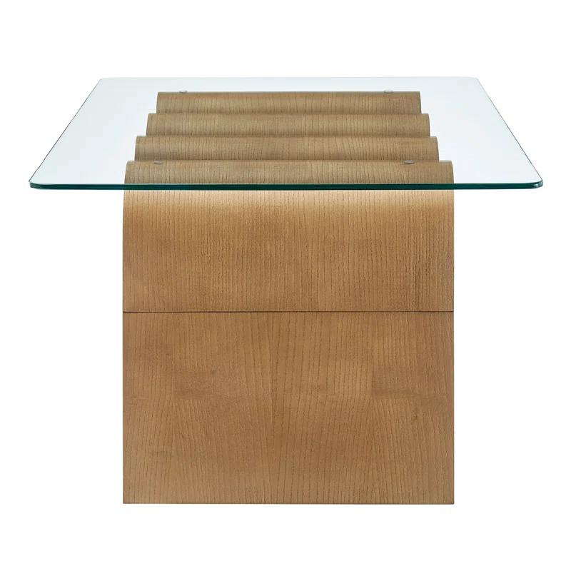 Modway Ondine Glass Top Coffee Table In Spiced Apple