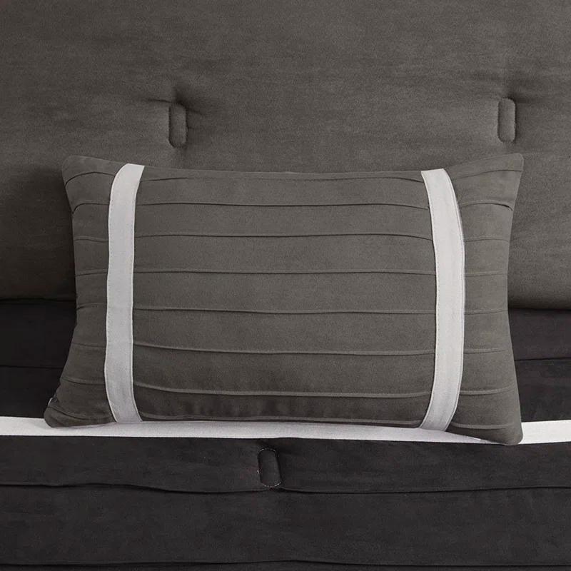 Madison Park Palmer 7 PC Pieced Faux Suede Comforter Set