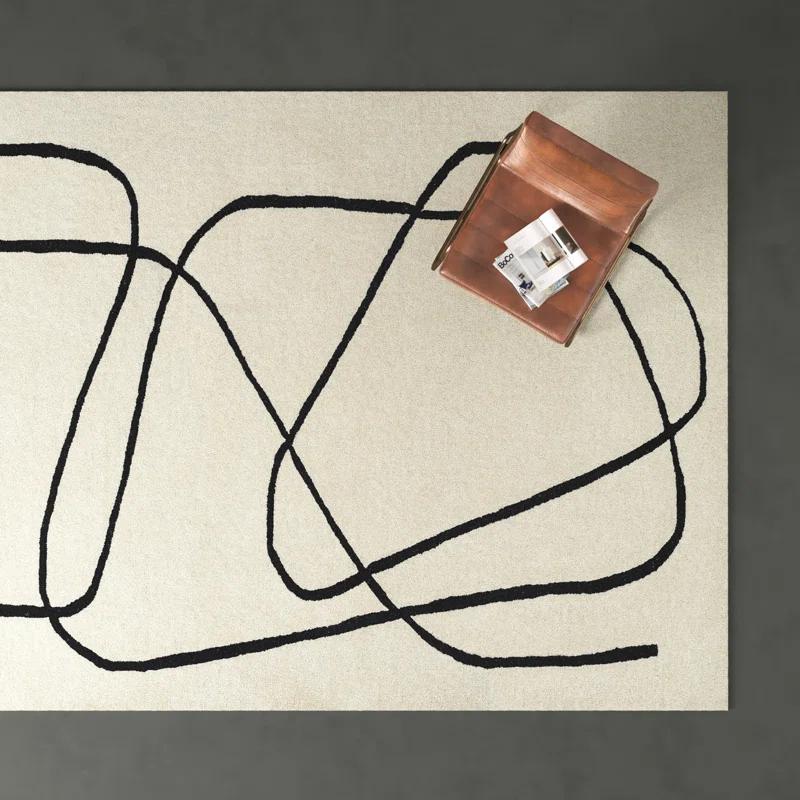 Shayla Hand-Tufted Wool Rug - White / 3'6" x 5'6"