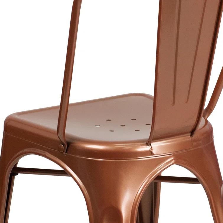 Flash Furniture Peterson Armless Metal Indoor-Outdoor Stackable Dining Chair (Set of 4)