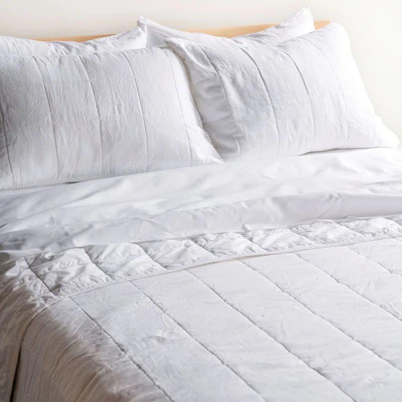 French Linen Box Stitch Quilt & Sham Set
