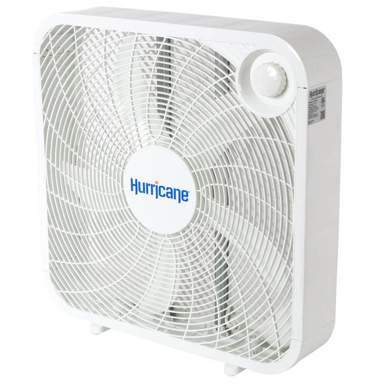 Hurricane Hurricane 20" Classic Series Floor Box Fan with 3 Speed Settings, 2 Pack, White (Set of 2)
