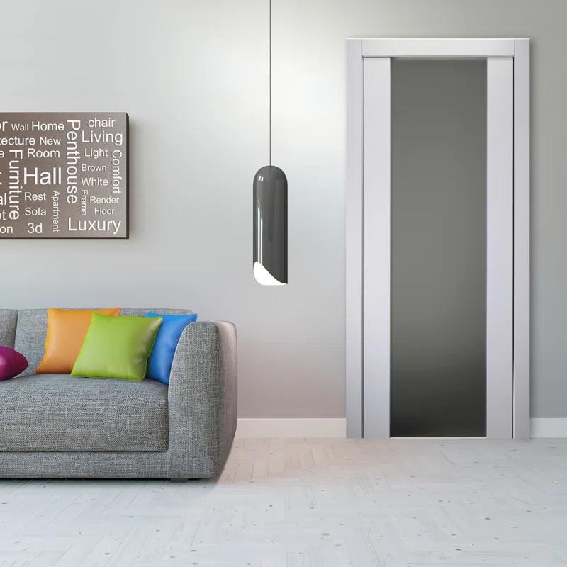 Belldinni Smart Pro H3G Paneled Manufactured Wood and Glass Prefinished Standard Door Slab