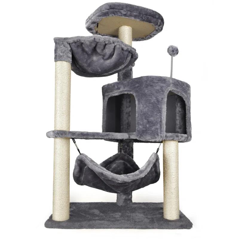 Tucker Murphy Pet™ Cat Tree With Condo, Scratching Posts & Hanging Ball For Kittens And Medium Breeds