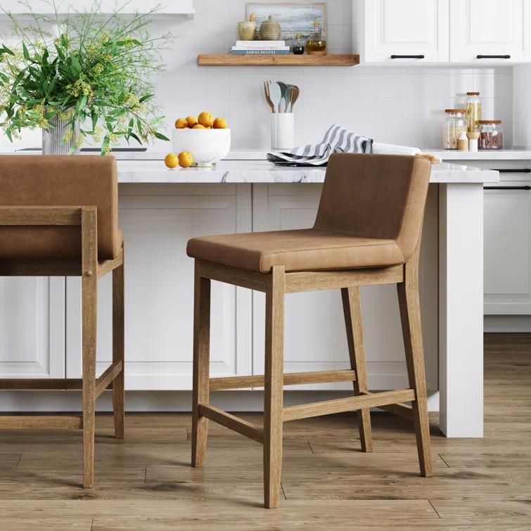 Nathan James Upholstered Wooden Stool