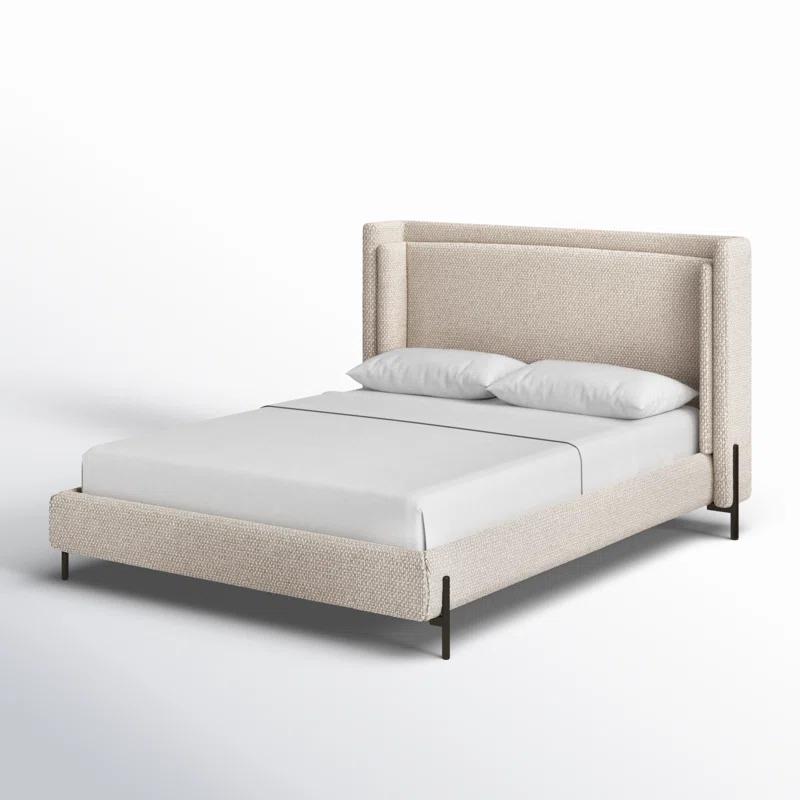 Joss & Main Lenae Upholstered Metal Platform Bed