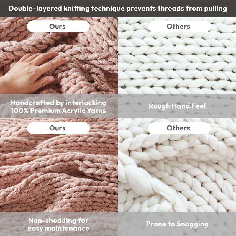 Kelly Clarkson Home Madison Hand Made Chunky Double Knit Throw Blanket