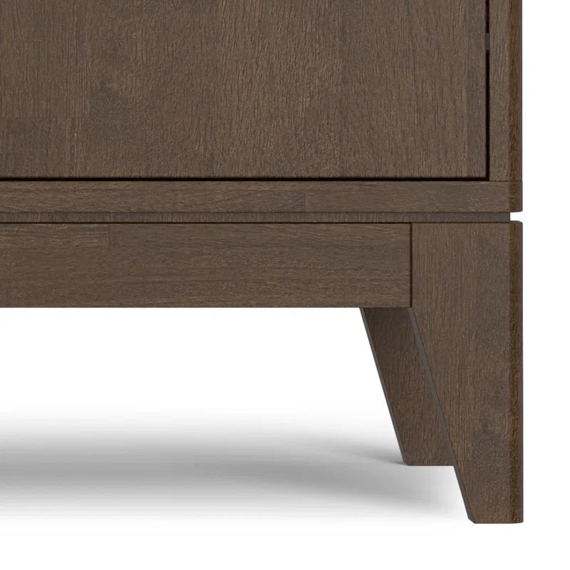 Simpli Home Harper 40"W Solid Wood 2-Shelf Mid-Century Modern Entryway Storage Cabinet with 2 Drawers