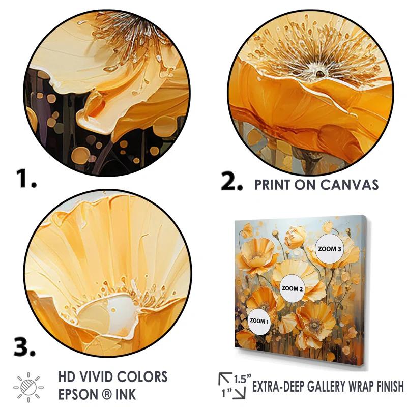 Design Art " Yellow Vivid Poppy Moments "