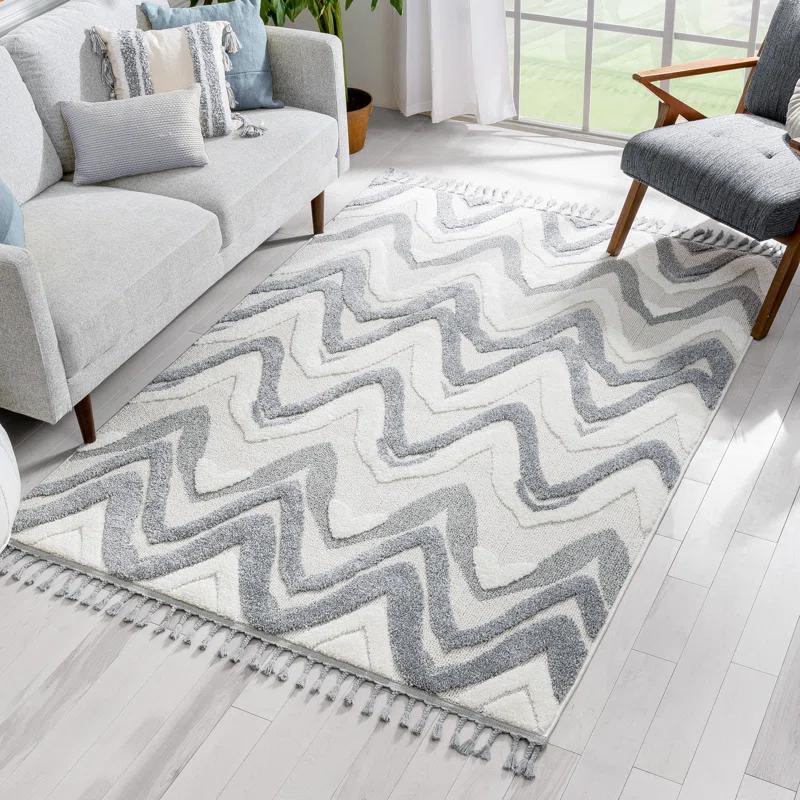 Union Rustic Raelynn Moroccan Cream/Gray Area Rug
