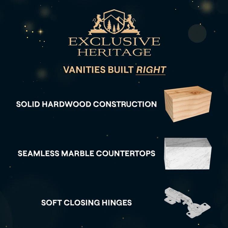 Exclusive Heritage 72'' Double Bathroom Vanity with Carrara Marble Top