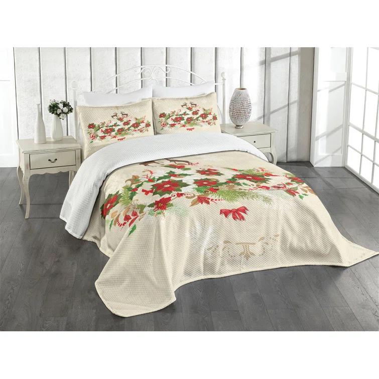 Ambesonne Ambesonne Christmas Bedspread Flower