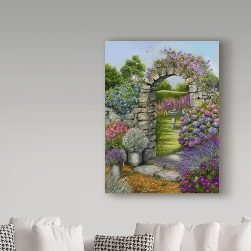 Trademark Fine Art Janet Pidoux " Cottage Garden Arch " by Janet Pidoux