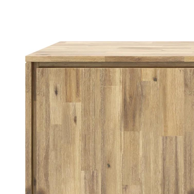 Simpli Home Lowry 60"W Solid Wood Modern Industrial 2-Door Sideboard Buffet with 3 Center Drawers