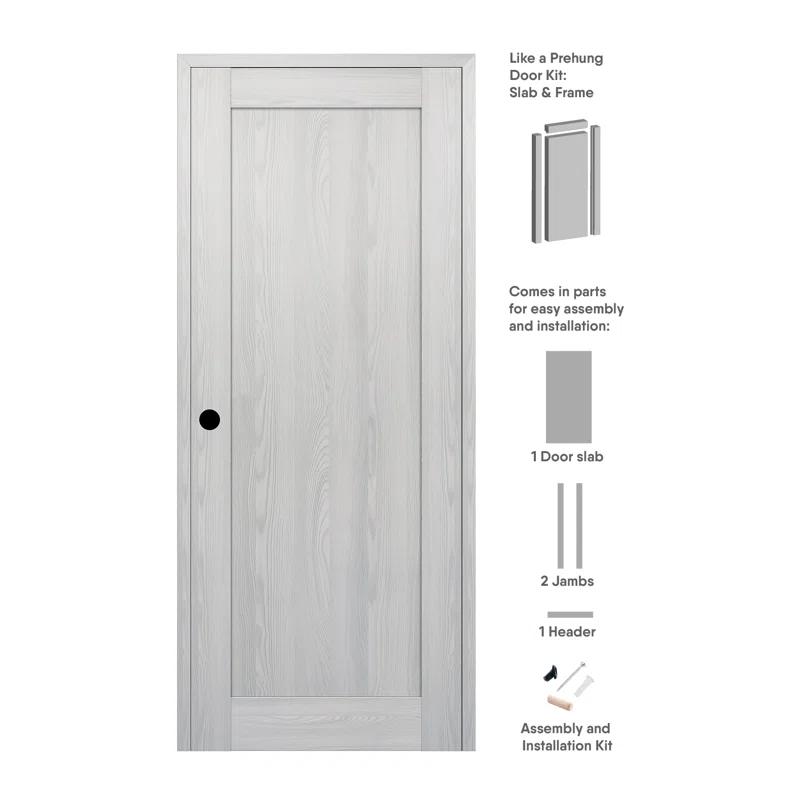 Belldinni 1 Panel Shaker DIY-Friendly Solid Manufactured Wood Paneled Prefinished Standard Interior Door