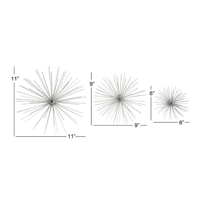 CosmoLiving by Cosmopolitan Metal 3D Long Spike Starburst Home Wall Decor Set
