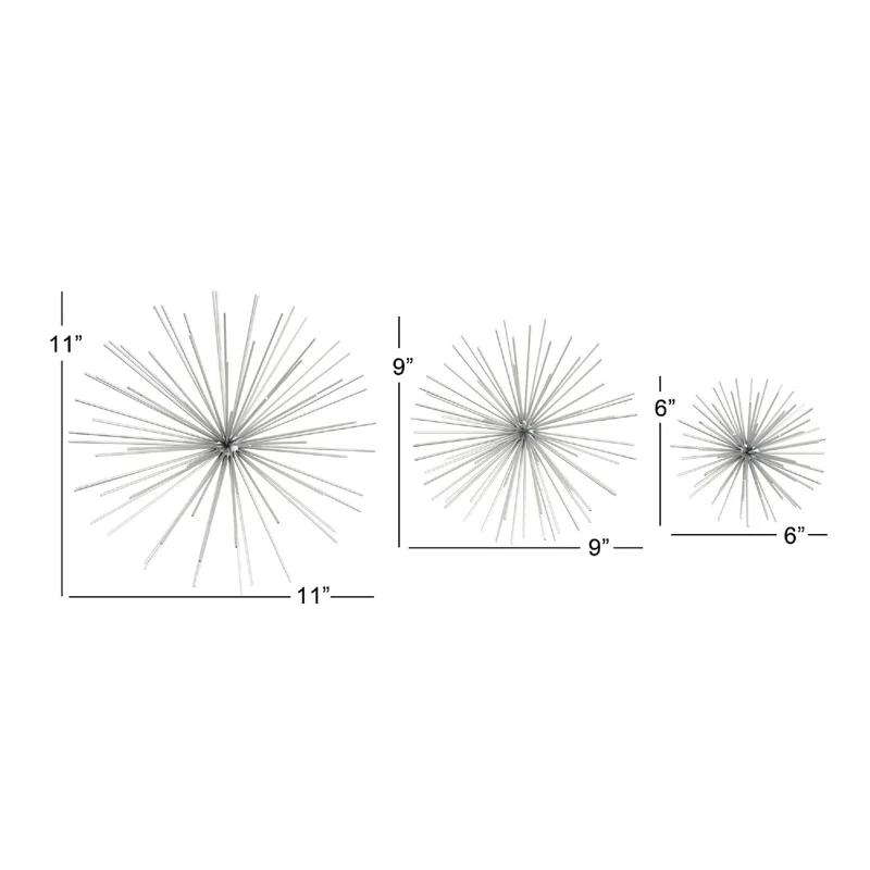 CosmoLiving by Cosmopolitan Metal 3D Long Spike Starburst Home Wall Decor Set