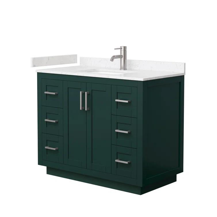 Wyndham Collection Miranda 42" Freestanding Single Bathroom Vanity with Cultured Marble Top