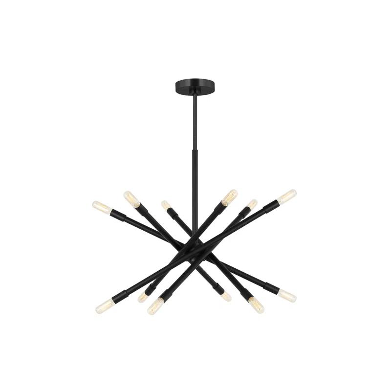 Mercer41 12 - Light Dimmable Sputnik Modern Linear Chandelier