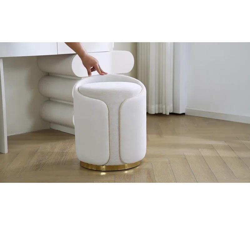Mercer41 Juriana Metal Accent Stool Swivel Vanity Ottoman & Reviews | Wayfair