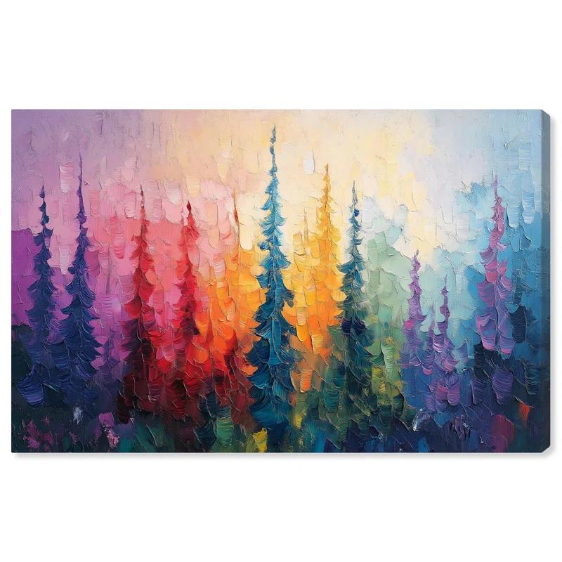 Art Remedy Branching Color Fusion Canvas Colorful Floral Art by Art Remedy