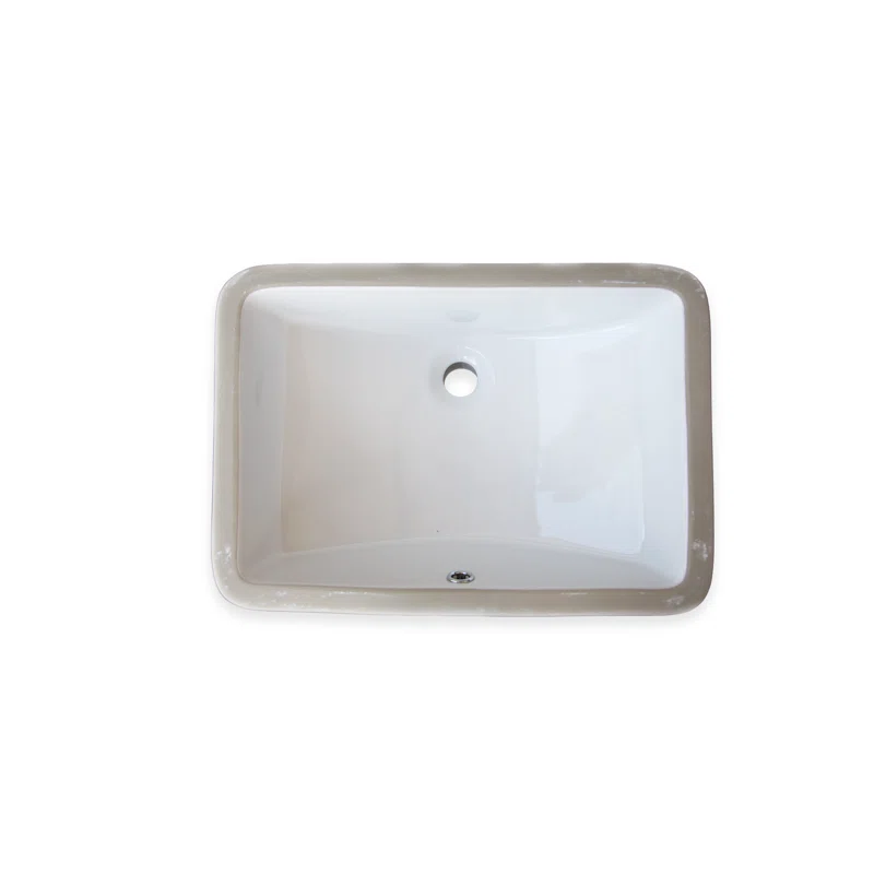 Wells Sinkware RTU2115-7W Wells Sinkware Rhythm Series 14.5'' Ceramic Rectangular Bathroom Sink with Overflow