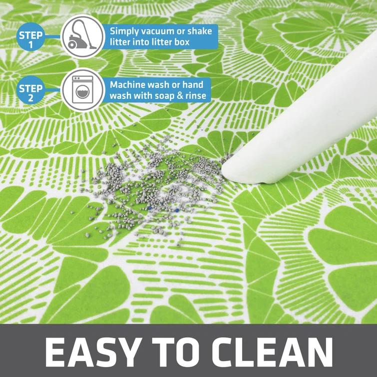 Drymate Cat Litter Mat for Litter Box, Protective & Decorative - Absorbent, Waterproof, Machine Washable