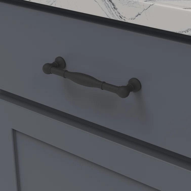 Matte Black Traditional Bar Pull with Mounting Hardware