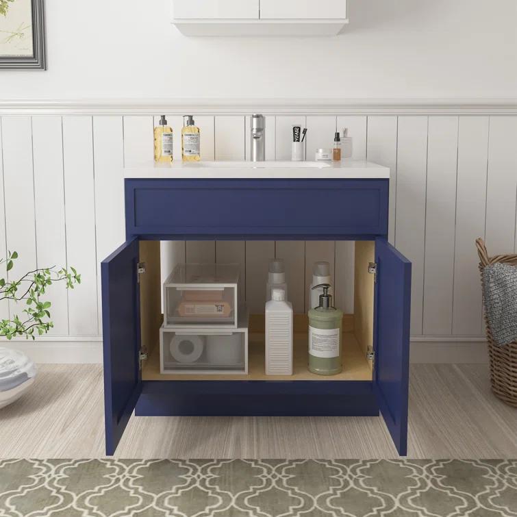 Vanity Art 39" W Birch Plywood Freestanding Single Base Storage Cabinet with Soft Close Door