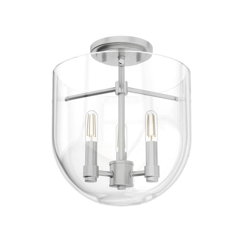 Hunter Sacha Natural Iron 3 Light Flush Mount Ceiling Light Fixture