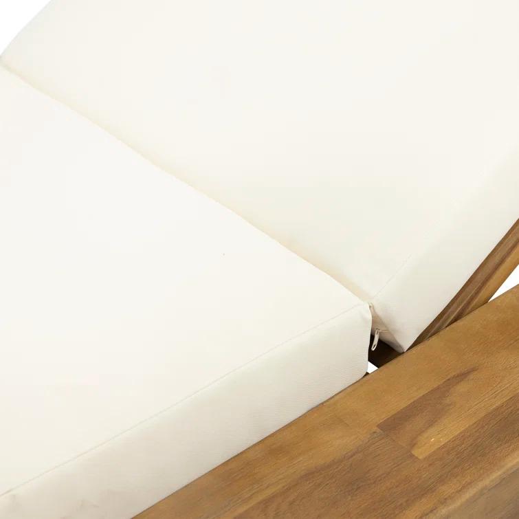 Donnie 39'' Outdoor Acacia Chaise Lounge (Set of 2)