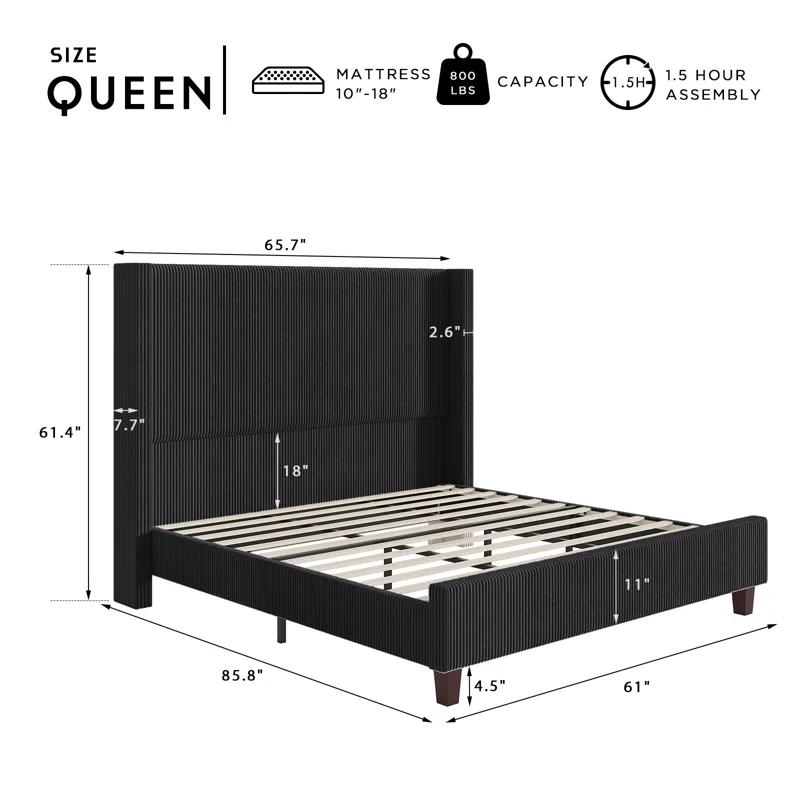 Willa Arlo™ Interiors Dunwoody Upholstered Wingback Platform Bed