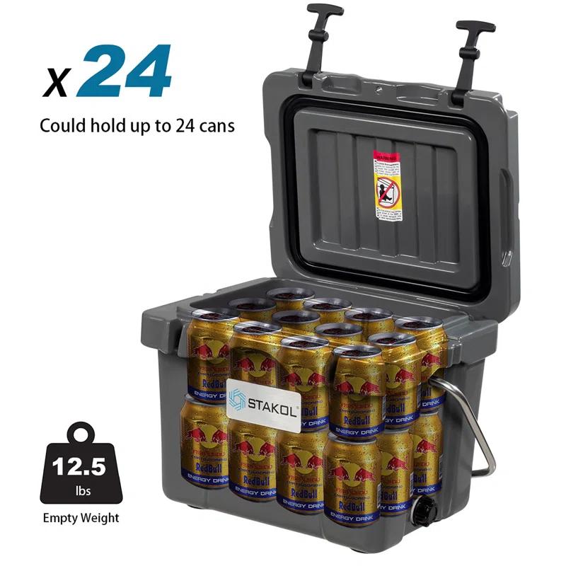 Costway 16 Quart Cooler Portable Ice Chest Leak-proof 24 Cans Ice Boxfor Camping
