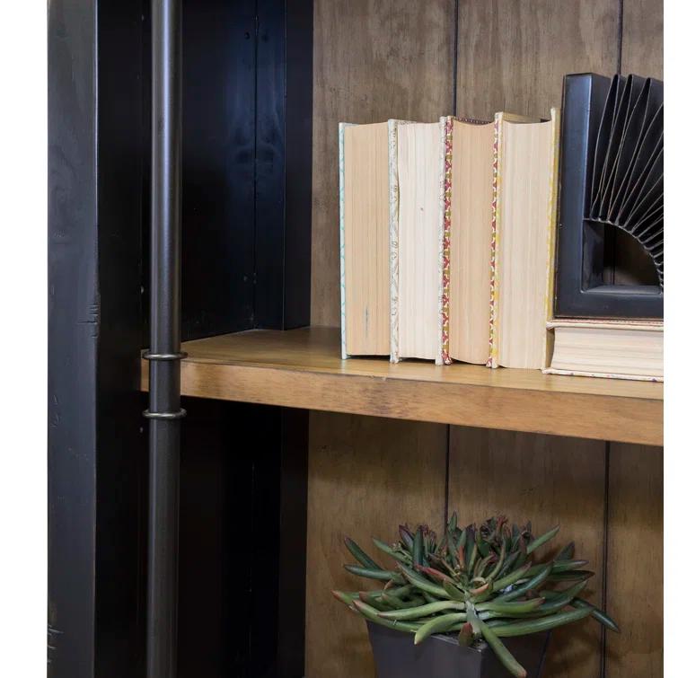 Birch Lane™ Lizzy 8' Tall Wood Bookcase with Fireplace Insert, Storage Organizer, Fully Assembled