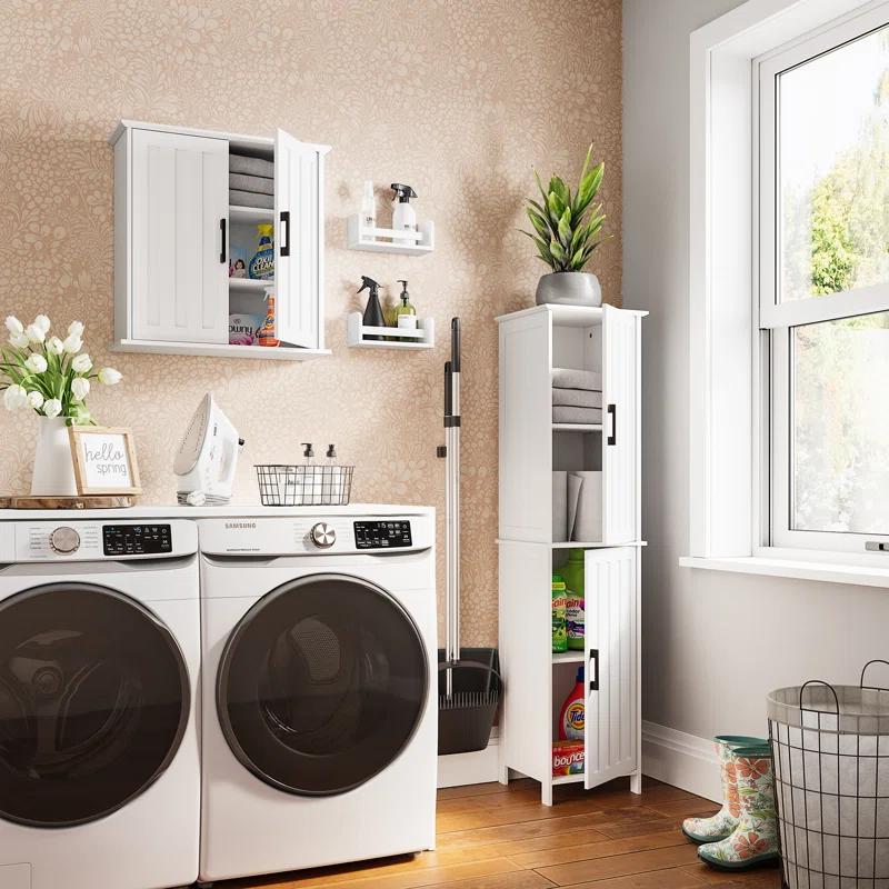 RiverRidge Home RiverRidge Monroe Two-Door Bathroom and Laundry Wall Mount Storage Medicine Cabinet with Fixed and Adjustable Shelves - White