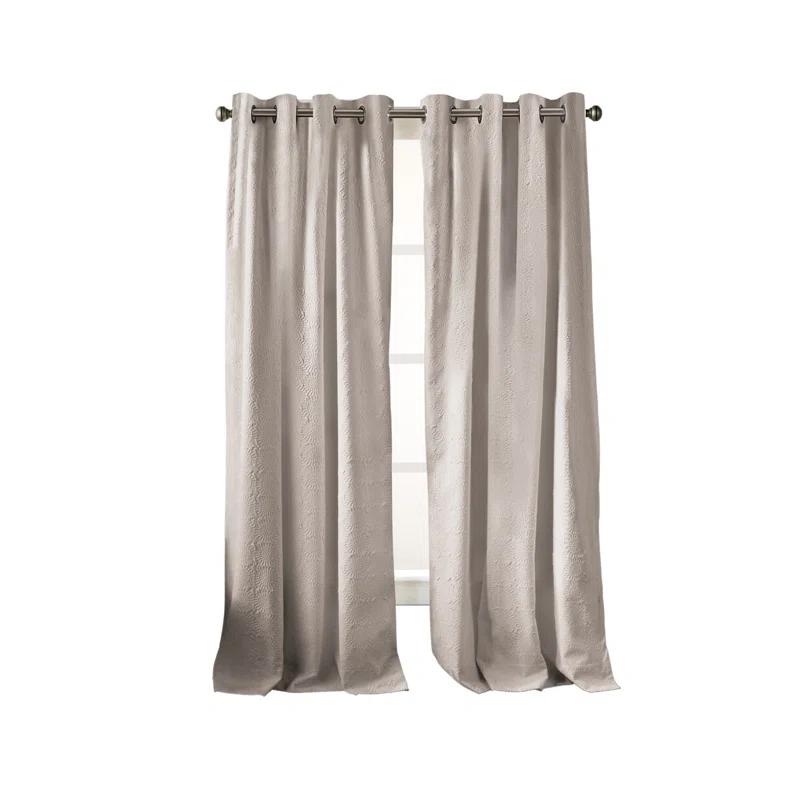 DKNY Chrysanthemum Solid Color Grommet Curtain Panel Pair (Set of 2)