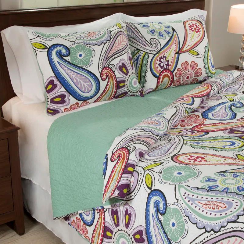 Lavish Home Quilt Set - Classic Quilt with Pillow Sham - Machine Washable Lightweight Bedding