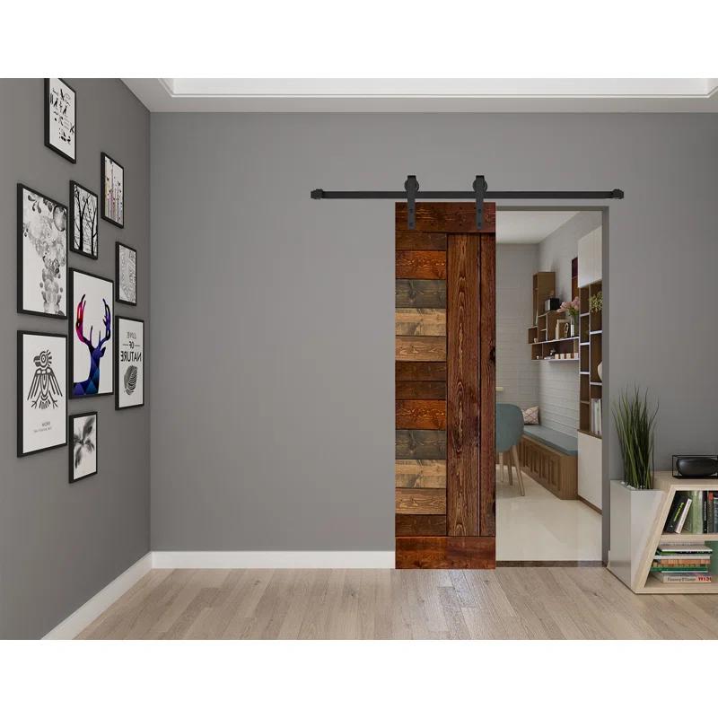 Mr. Wood L Series Paneled Wood Painted Barn Door without Installation Hardware Kit
