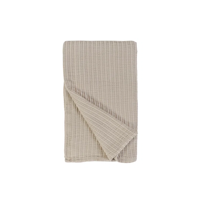 Chatham Cotton Matelasse Coverlet by Pom Pom at Home - Natural / King