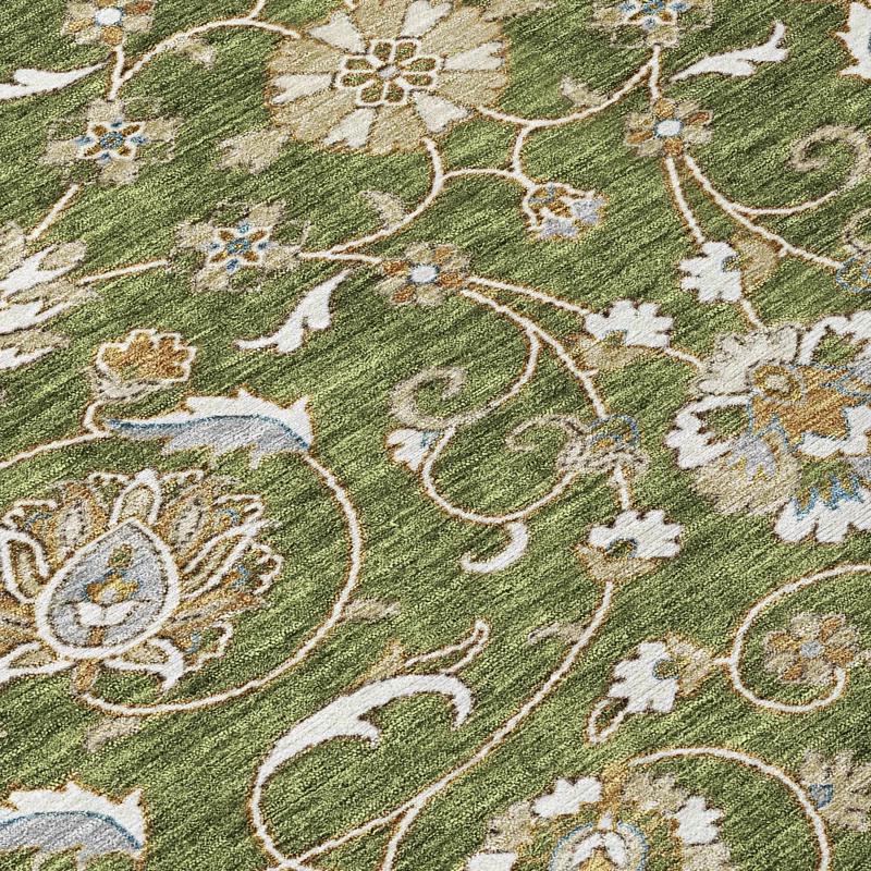 Machine Washable Indoor/Outdoor Cicel ACN1149 Olive Rug
