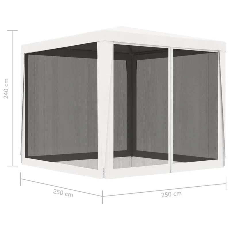 vidaXL Metal Party Tent with 4 Mesh Sidewalls