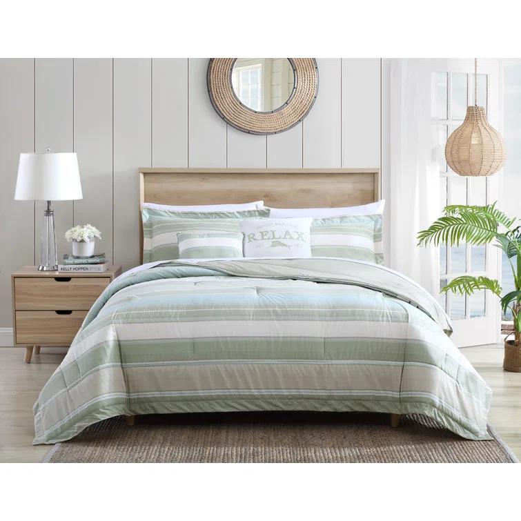 Tommy Bahama Home Tommy Bahama Serenity Green Cotton Reversible 5 Piece Comforter Set